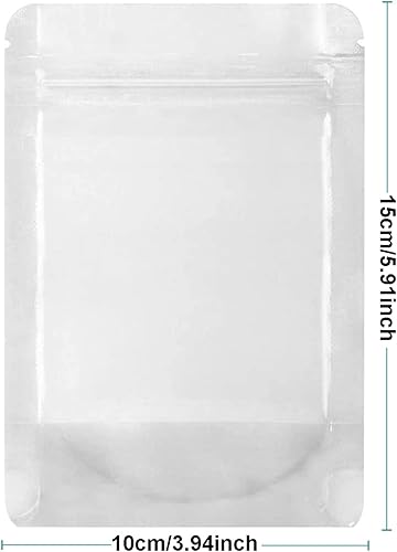 Miniatura 2 de Paquete de 50 bolsas de alimentos con cremallera transparente mate esmerilada, bolsa de pie, bolsas resellables para dulces, bocadillos y té, bolsas