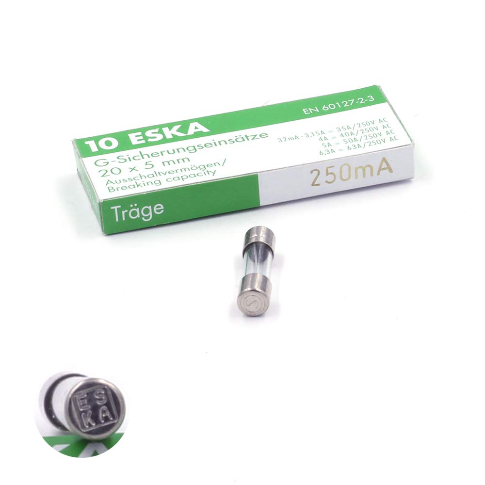 Fusible temporisé (T) en verre 250mA 250VAC 5x20mm