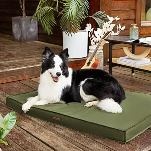 Lesure Outdoor Waterproof Dog Beds for Large Dogs - Large Dog Bed Washable with Oxford Fabric Surface, Large Indestructible Orthopedic Foam Pet Bed with Removable and Durable Cover, Machine Washable
