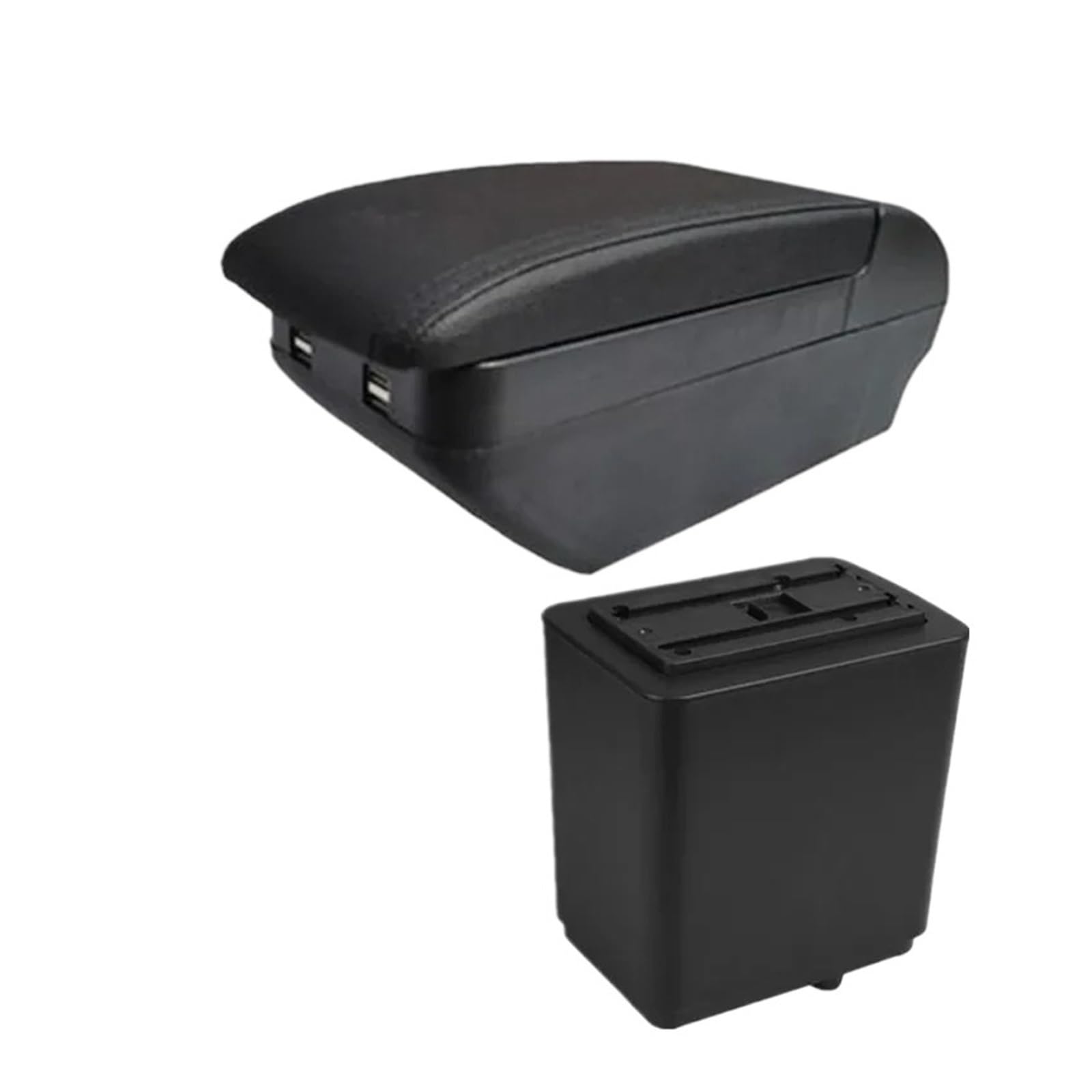 Ggwqoops Car Armrests For Peugeot For Partner For Tepee Car Armrest Box Dedicated Retrofit Storage Accessories Armrest Box(H black line 4USB)