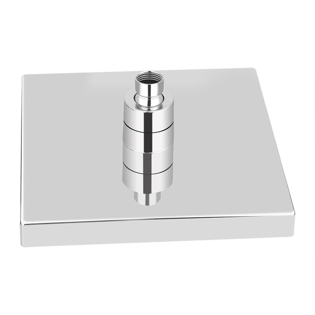 Soffione doccia fisso quadrato, 20,3 cm, a LED, soffione doccia a cascata in acciaio al carbonio, soffione regolabile per bagno, soffione a cascata con 7 colori che cambiano accessori per la casa