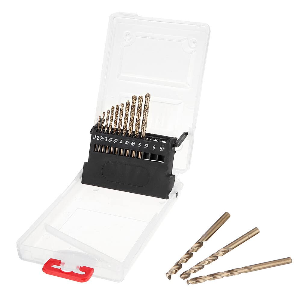 VIDOO Coffret de Forets Cobalt M35 HSS-Co Boîtier Plastique pour Acier Inoxydable Métal-19Pièces