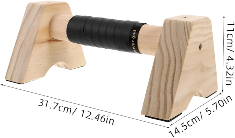 VANZACK 2pcs Wooden Parallettes for Push-ups and Calisthenics Non- Base Bars for Home Fitness Strength Training for Men and Women