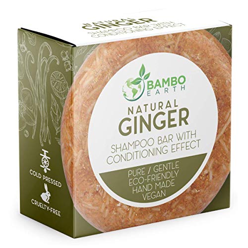 Solid Shampoo Bar And Conditioner Effect Hair Soap â€“ 100% Organic Shampoo Bars For Hair With All Natural Plant Based Essential Oils And Zero Waste Biodegradable Packaging (Ginger)