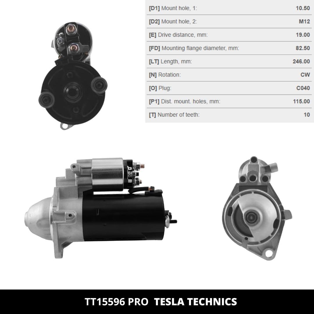 TT15596 PRO Motorino di avviamento per auto 12V, 2.00 KW. Compatibili con OPEL, SAAB. Eccellente rapporto qualità-prezzo. Installazione facile e garanzia.