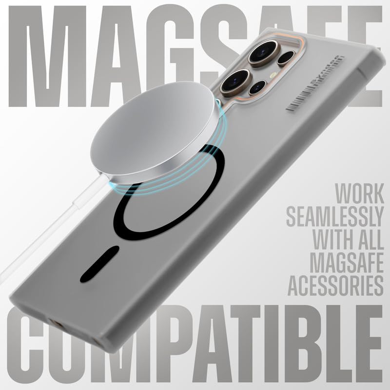 Image of Mr. Case Back Cover for Samsung S25 Ultra 5G Sleek Frosted Translucent Back with Wireless Charging Support | Anti-Scratch Shockproof Phone Case - Black