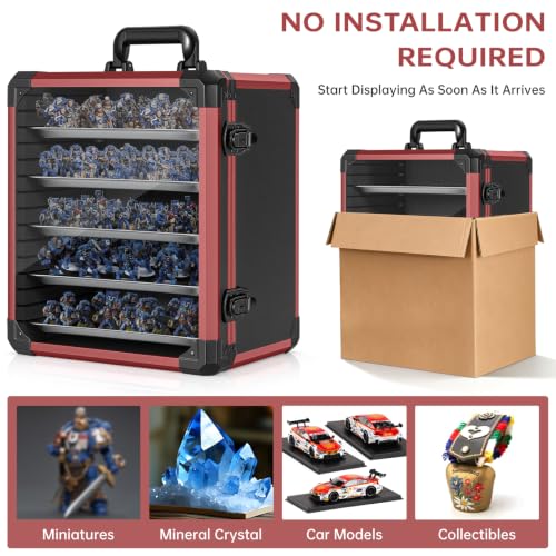 Image of Miniatures Storage Case Miniatures Transport Case Aluminum Alloy Frame with Lock (Large Size)