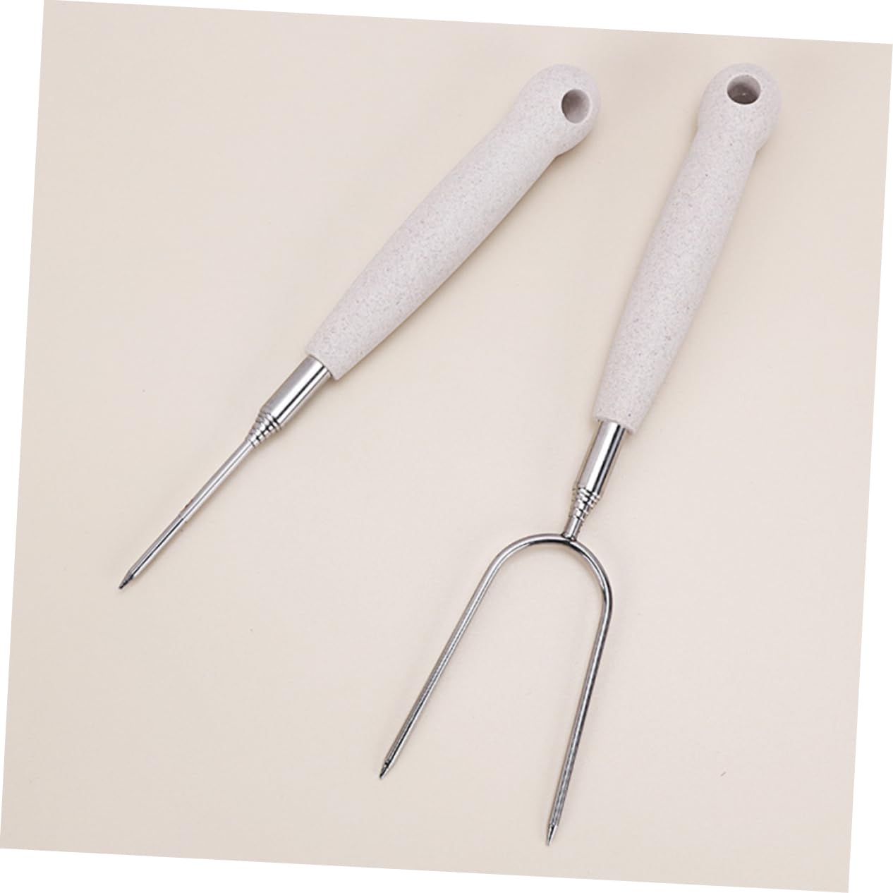 ifundom 3 Set Forchette Da Barbecue Inossidabile Forchette Per Grigliate Portatili 2 Pezzi*3