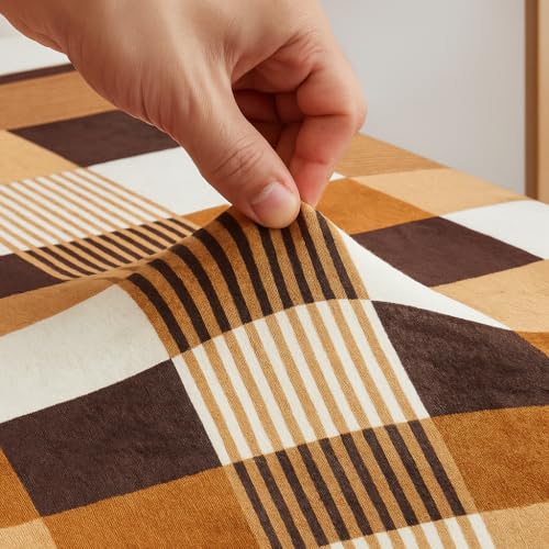Image of VAS COLLECTIONS Luxury Warm Winter Elastic Fitted Bedsheet with 2 Pillow Covers - Ultra Soft Flannel Velvet Touch, Cozy & Wrinklefree lintfree Size - 78x72+10 Inches (Brown & Beige)