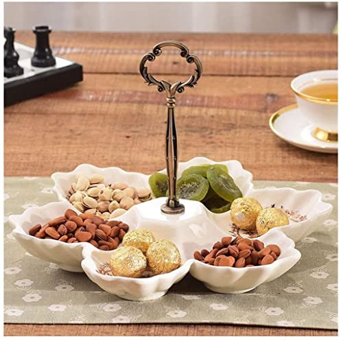 Plato de frutas doble de cristal europeo ligero mesa de centro de lujo decorativo plato de frutas lavabo