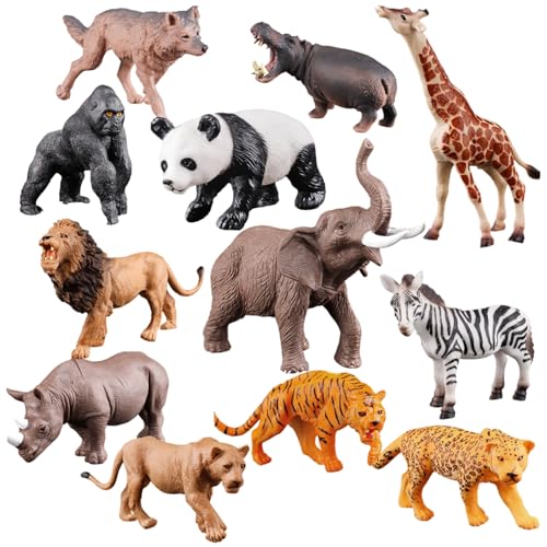 Animaux de zoo en plastique sans danger : des figurines d'animaux mignons et sûrs pour la maison