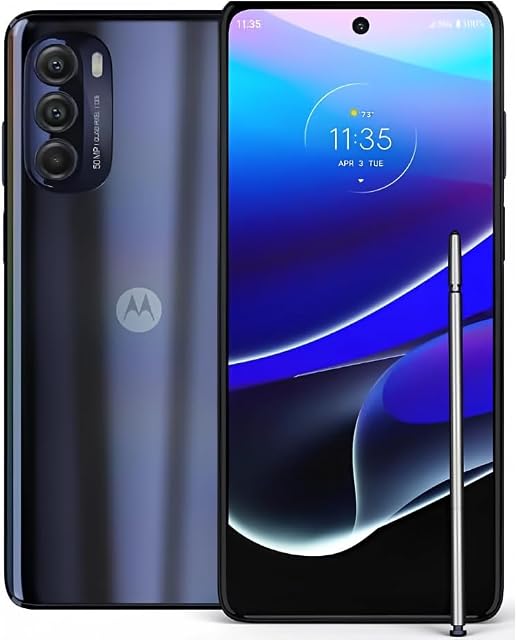 Motorola Moto G Stylus 5G (2022) (128 Go), Écran de 6,8 po 120 Hz, Caméra Triple 50 MP, Batterie 5000mAh, Débloqué - Bleu Acier (Rénové)