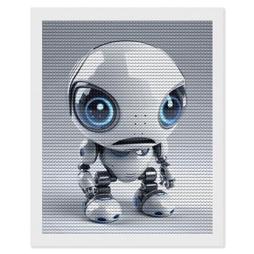 Broderie diamant robot dessin animé 5D peinture gemme art 40x50cm adultes