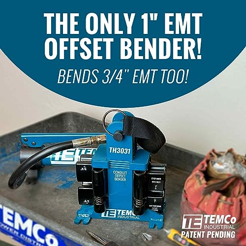 Image of TEMCo TH3031 Dual Size Hydraulic Conduit Offset Bender Both 1 inch & 3 /4 inch EMT