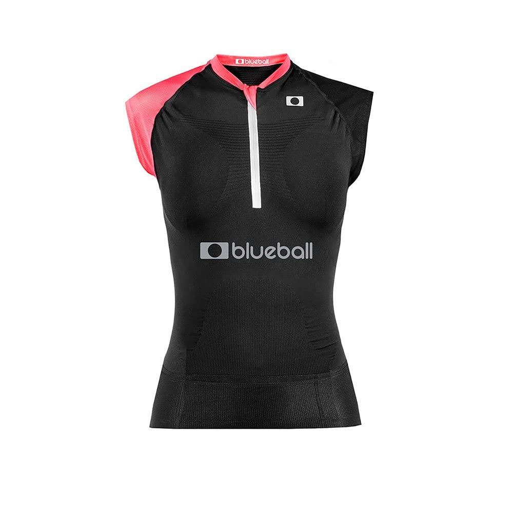 BLUEBALL T-Shirt de Compression de Course sans Manches pour Femme Noir & Rose M, Noir et Rose, M