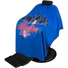 Stylish City Cape With Barber Shop Lettering and Classic Barber Pole, Barber Haircut Cape Cover for Children, Baby, Toddler, Boys Salon Hair Cut Capes