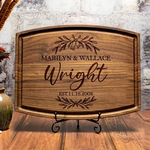 Personalized Cutting Board - Custom Engraved Wood Charcuterie Board - Customized Bridal Shower, Wedding, Engagement, Anniversary and Housewarming Gifts - Best Gift Idea for Couples, Parents, Family