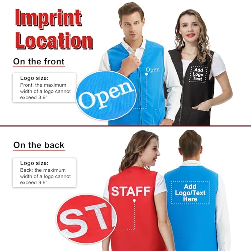 TopTie Custom Volunteer Work Vest Supermarket Apron Vests Printed Your Text Logo2