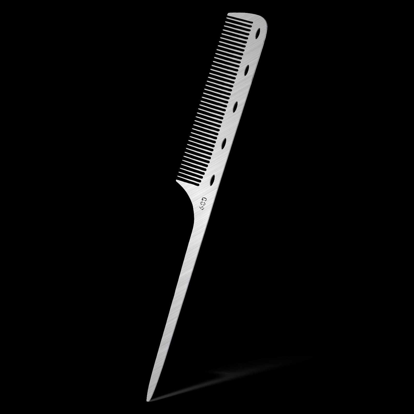 Metal Rat Tail Comb with Metal Pick Stainless Steel Hair Combs Flat Top Fine Cutting Combs Teasing Pin Tail Barber Comb with Parting Tip for Hair Stylist Women Men