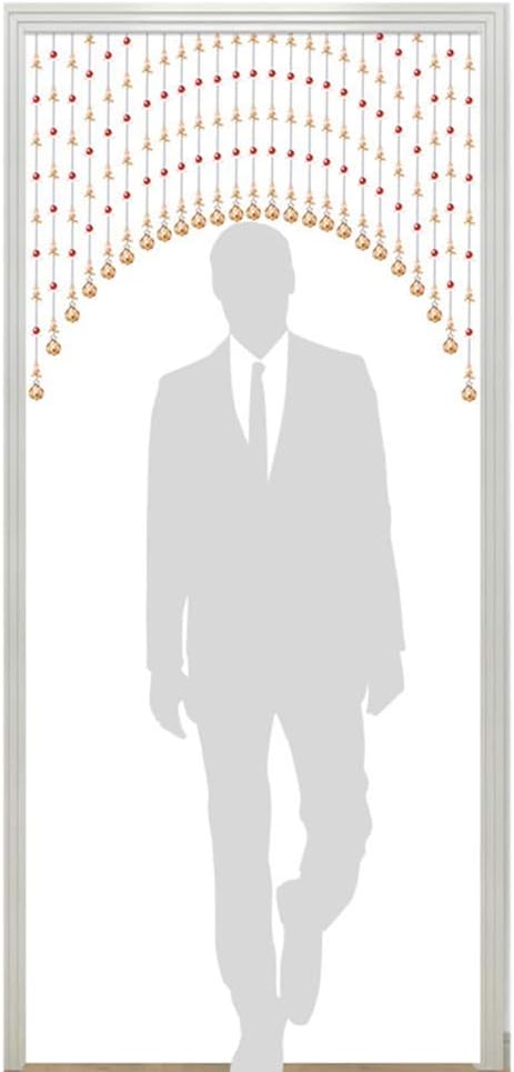 OKUOKA 25 Strands Beaded Door Curtains for Doorways Crystals Bead String Curtain for Room Dividers Home Entrance Hanging Decoration Handmade, Size Customizable (Size : Width 100cm)