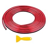 BWBWND Car Interior Trim Strips, 32.8ft Styling Door Dashboard Decoration with Installing Tool, DIY Flexible Moulding Line Filler Insert Strip for Automotive Door & Dashboard Gap (Red)