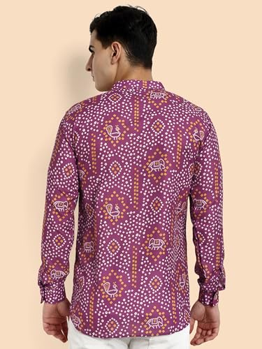 Image of Vardha Men's Cotton Printed Short Kurta with Comfortable Fit and Simple Style and Regular Look | Kurta for Men
