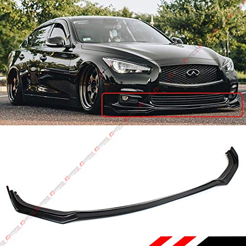 JDM GT Style Front Bumper Lip Spoiler Splitter Replacement Compatible for 2014-2017 Infiniti Q50 Base Premium Models