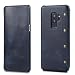 Produktbild Reginn Schutzhülle für Samsung Galaxy S9 Plus, gewachstes Leder, Brieftaschenformat, mit Kartenfächern, fach, Standfunktion, kompatibel mit kabellosem Aufladen, für Samsung Galaxy S9+, blau