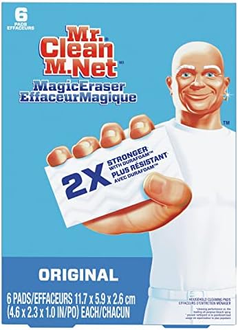 Mr. Clean Magic Eraser Original Cleaning Pads with Durafoam, White, 6 Count