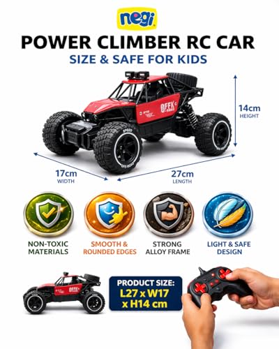 Image of Negi Power Climber RC Car - High-Speed Remote Control Rock Crawler with 2WD