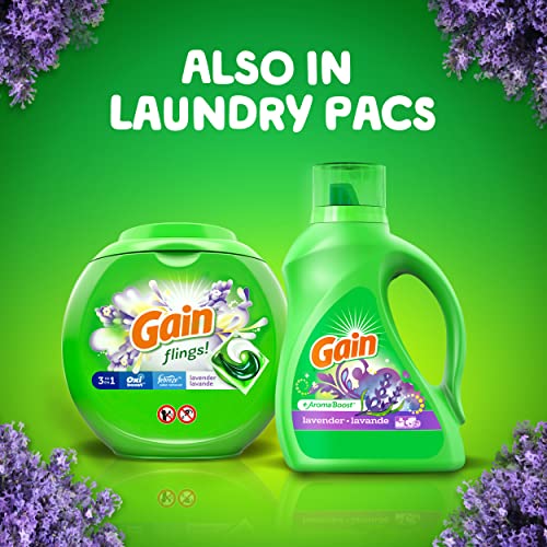 Gain + Aroma Boost Laundry Detergent Liquid Soap, Lavender Scent, 107 Loads, 154 Fl Oz, He Compatible #TOP6