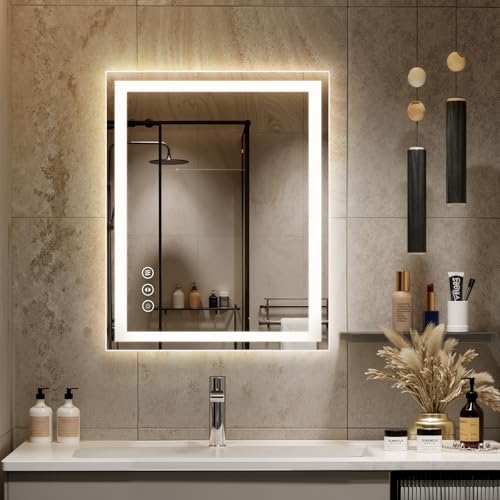 24X30 LED Bathroom Mirror with Lights, Anti-Fog, Dimmable - Lighted