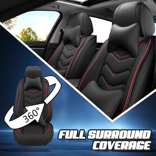 Image of ADERN Car Seat Covers for Jeep Wrangler 2000-2026, Premium Nappa Leather Car Seat Cover, Stylish Sport Seat Covers, Automobile Seat Cover Sets.(Luxury 2 Seats /Black)