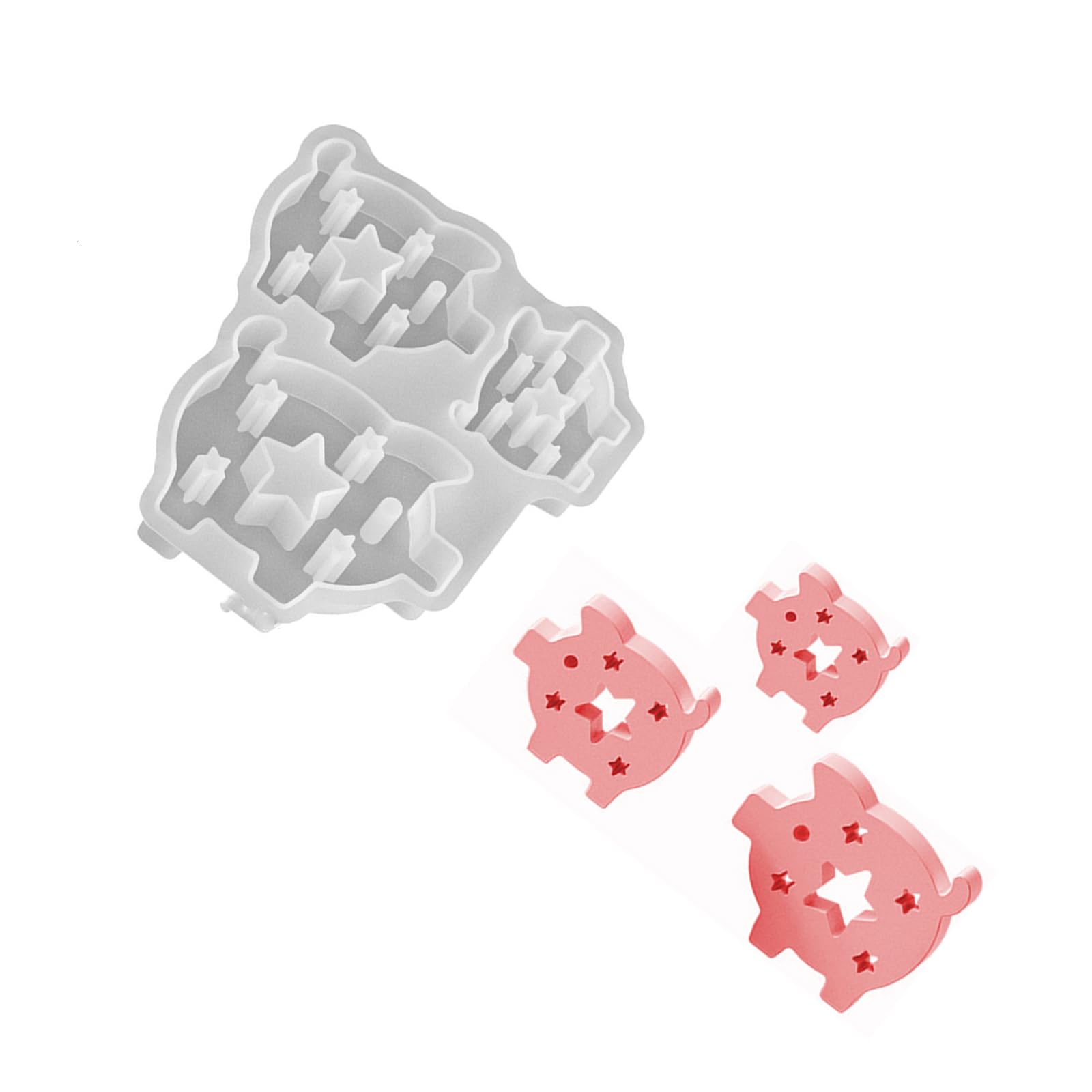 Snorvixre Food Grade Silicone Craft with Lovely Pigs Designs for Casting and Creation Projects Hollow Mold