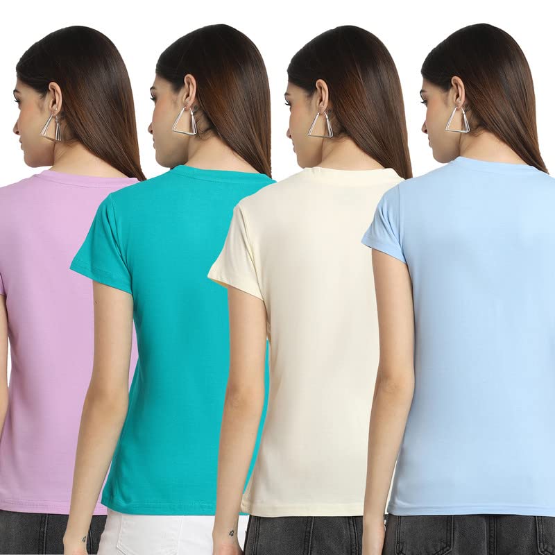 Image of Preneum Women's Cotton Regular Fit Graphic Stylish Printed Short Sleeves Casual T-Shirt |Trend & Styles