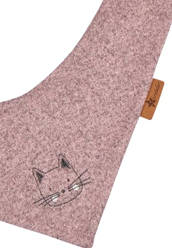 Sterntaler Halstuch aus weichem Jersey mit Katzen-Stickmotiv, gefüttert, mit Klettverschluss - Mädchen Accessoires für Babys und Kleinkinder - weich, elastisch und stilvoll - rosa melange, Gr. 1