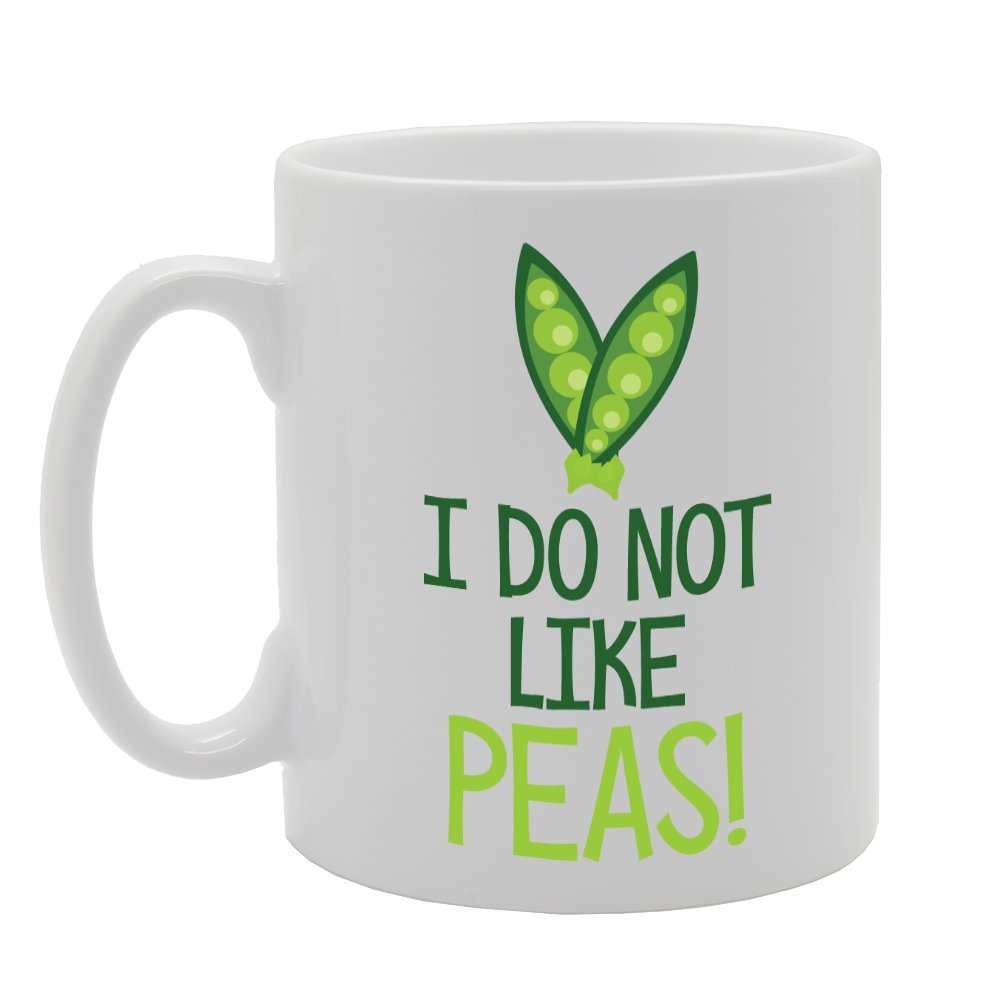 Coralgraph Inc Men's White Mg3430 I Do Not Like Peas! Novelty Gift Printed Tea Coffee Ceramic Mug