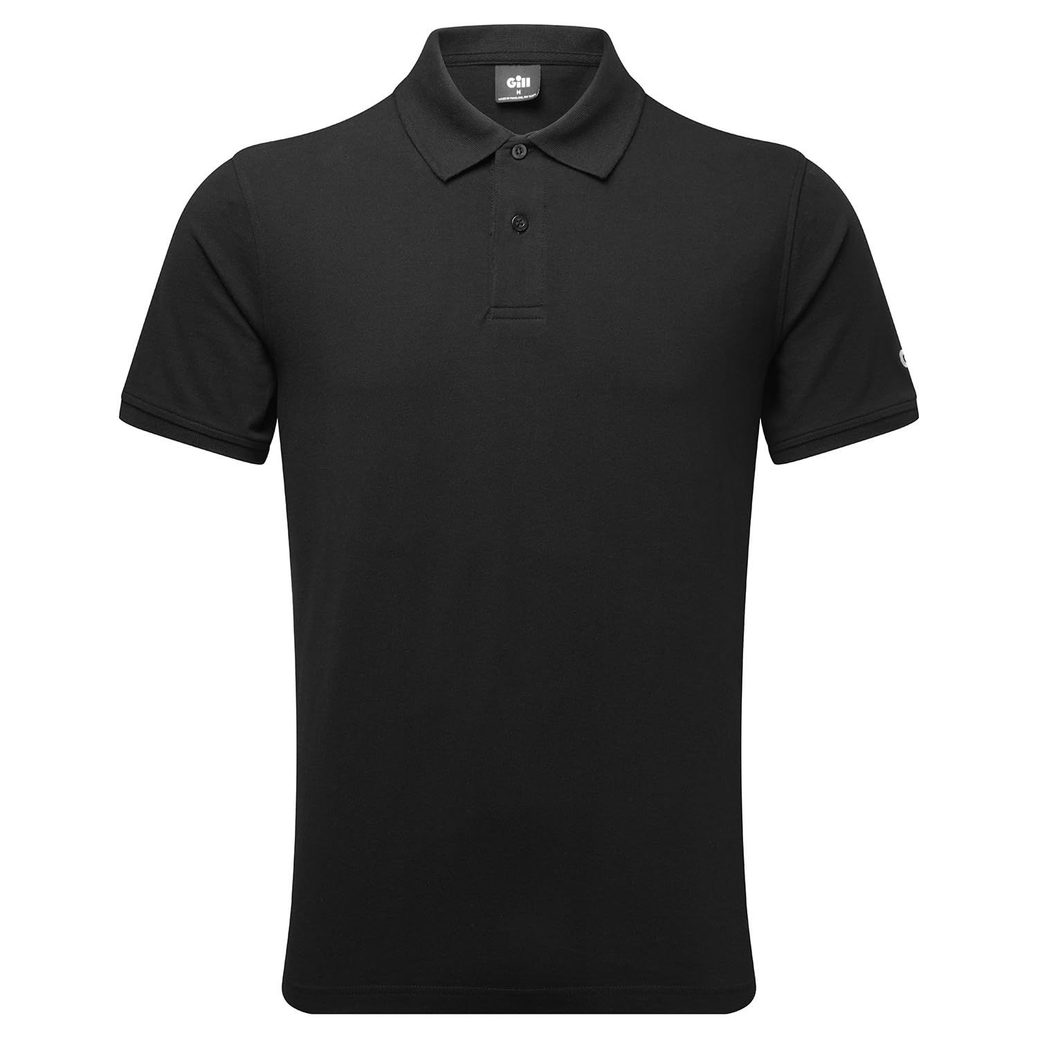 Gill Polo da Uomo Nero - Una Classica Polo in Cotone 100% per l'; Use Quotidiano - Chiusura a 3 Bottoni - Piquet Pesante -