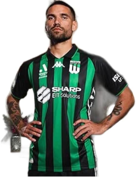 Kappa Western United Football Jersey, Green and Black Striped