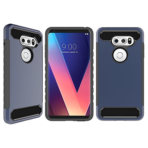 Bear Motion for LG V30 - Premium PC + Carbon Fiber Shockproof Case for LG V30 (Blue/Black)