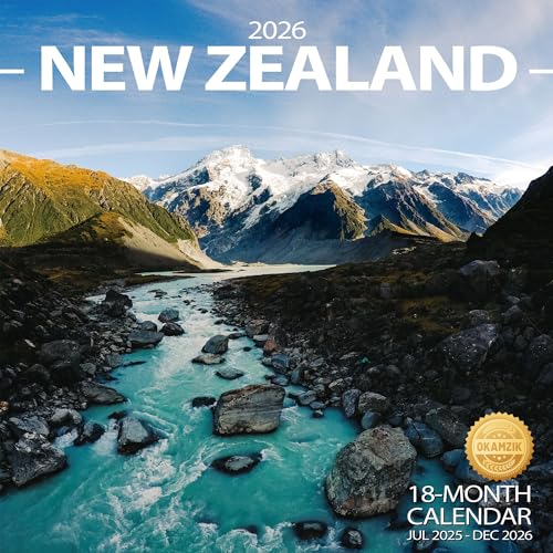 Wall Calendar 2025-2026 Planner Calendar - New Zealand Hangable Monthly Wall Calendar with Large Blocks for Organizing & Planning, Academic Schedule, Home, Office & family, Thick & Sturdy Paper (12'x24' Open)