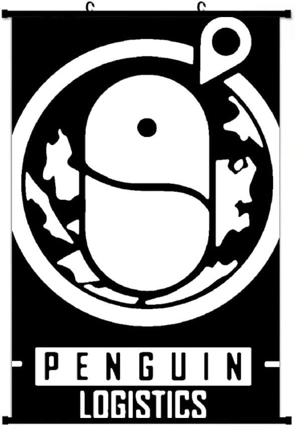 A-rkn_ights Penguin Logistics Logo (White Small) Transparent 60 Anime Mural Wall Scroll Canvas Painting Poster for Home Wall Decor