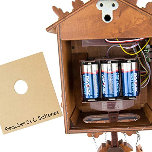 Clever Garden Large Wooden Traditional Cuckoo Clock House With Owls & Pendulum | Home & Kitchen Décor | Wall Clock Decoration | Bird Cuckoos On The Hour | Wood #TOP3