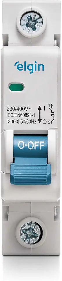 Disjuntor Monopolar MCB Curva C 3KA 63A Elgin - 1 Polo, 63 Amperes, Mini