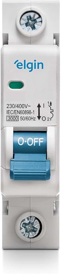Disjuntor Monopolar MCB Curva C 3KA 25A Elgin - 1 Polo, 25 Amperes, Mini