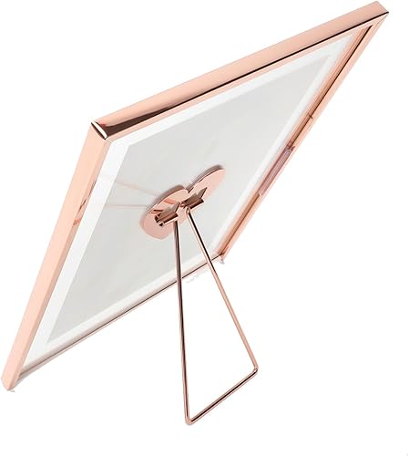 Miniatura 10 de AhaGo Marco flotante (dorado, 8 x 10 pulgadas), para múltiples tamaños de fotos (7 x 9, 6 x 8, 5 x 7), marco de fotos de mesa ajustable vertical,