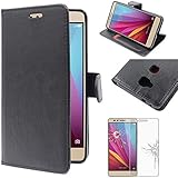 ebestStar - kompatibel mit Huawei Honor 5X Hülle Kunstleder Wallet Case Handyhülle [PU Leder], Kartenfächern Standfunktion, Schwarz + Panzerglas Schutzfolie [Honor 5X: 151.3 x 76.3 x 8.2mm, 5.5'']