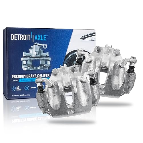 Image of Detroit Axle - Front Disc Brake Calipers w /Brackets Replacement for 2003 2004 2005 2006 2007 2009 2010 2011 Nissan Murano - 2pc Set