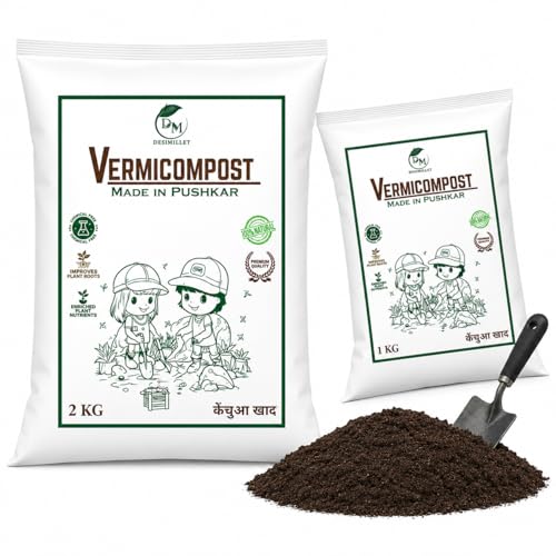 Image of Vermicompost For Plants 3KG 100% Pushkar DESI COW's Organic Fertilizer Manure For Plants Home Gardening Kechua Khad Vermi Compost Ideal For All Gardening