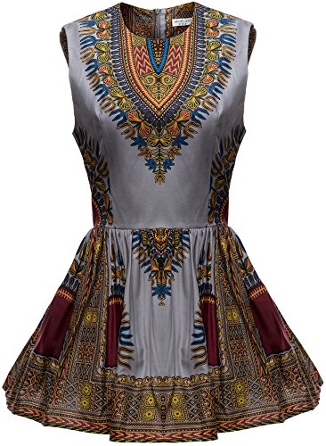 Shenbolen Women African Print Shirt Dashiki Traditional Top(A,XX-Large)